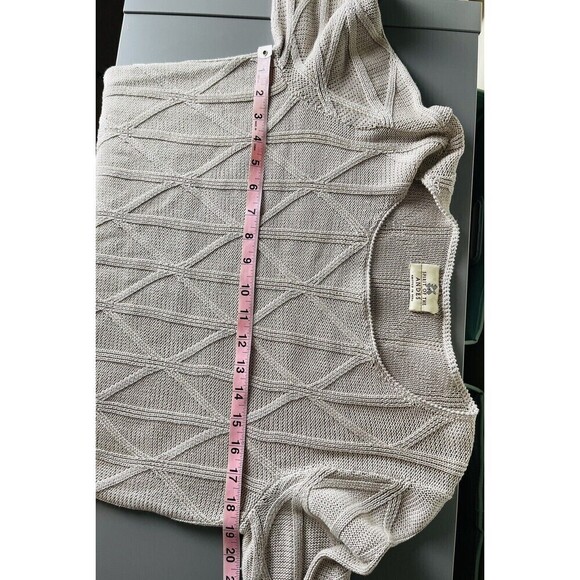 Spirit of the Andes Cable knit 100% Pima cotton Sweater Medium Square Neck Peru - Picture 10 of 13